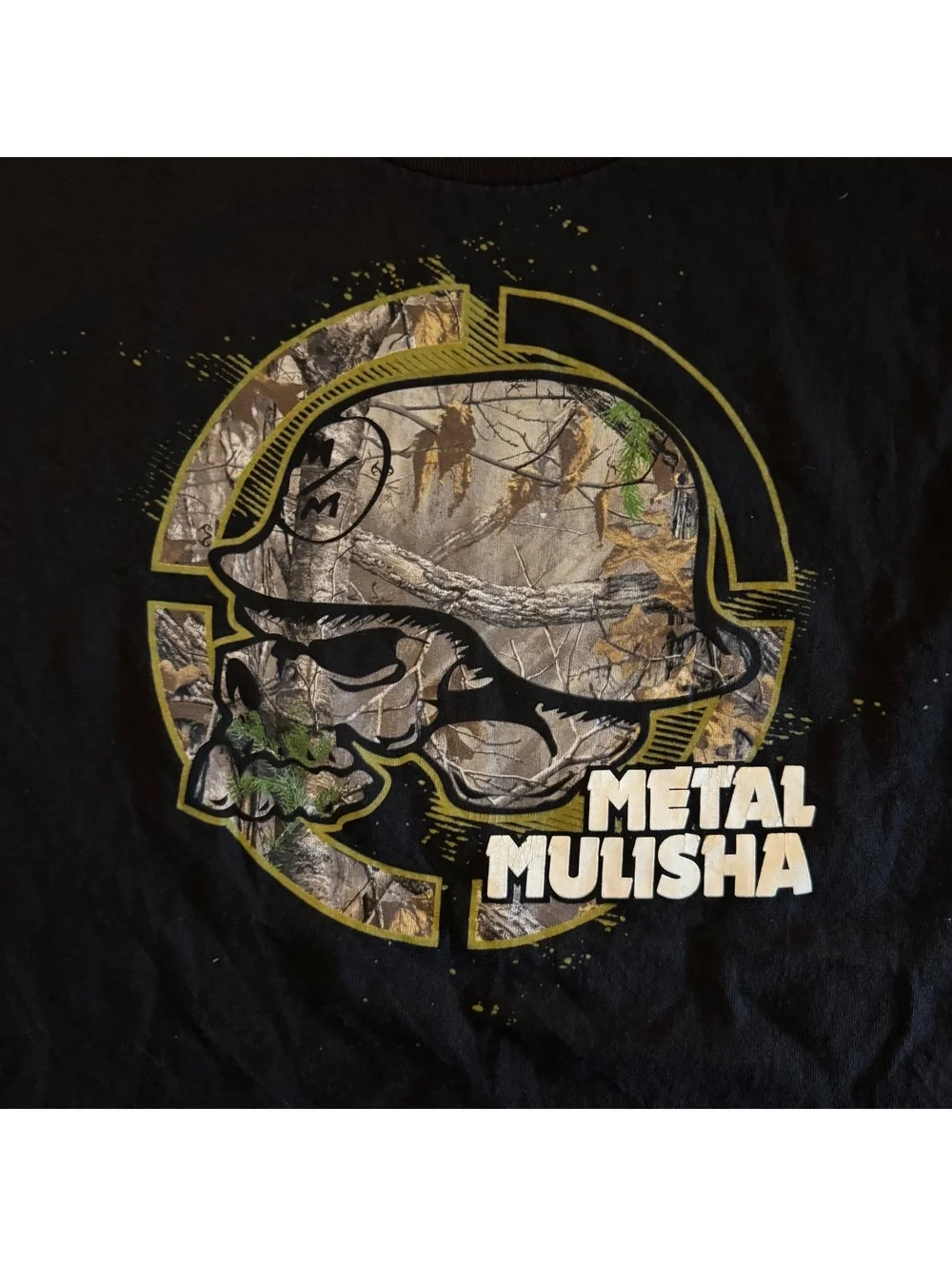 Men’s Metal Mulisha Y2K Camo Skull Short Sleeve Graphic T-Shirt Size Large